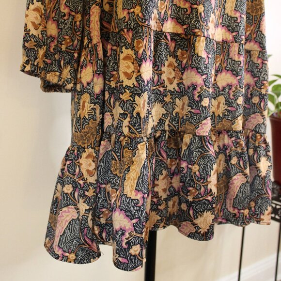 Satin Print Dress with Ruffle - Picture 4 of 4